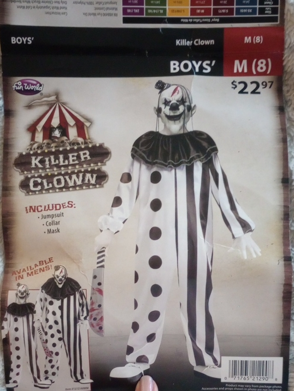 Boys' Killer Clown Costume